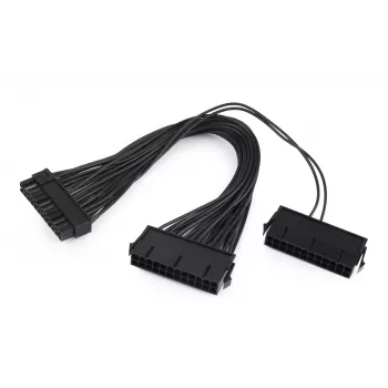GEMBIRD CC-PSU24-01 24 kontaktų ATX maitinimo ilginimo laidas, kištukas į lizdą, 30 cm, juodas
