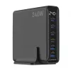 Gembird TA-UC-2A4C-PD240-01-BK 6 prievadų USB įkroviklis 240W GaN juodas