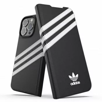 Adidas Originals Booklet Case PU, skirta iPhone 13 Pro / 13 6.1 inch juoda/balta