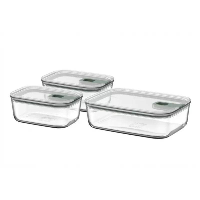 MEPAL EasyClip maisto laikymo indų rinkinys, Nordic Green, 3 vnt. (2x 0,7 L, 1x 1,5 L)