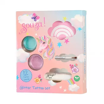 Souza! Unicorn Glitter Temporary Tattoos 12 vnt.