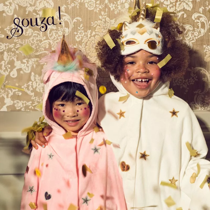 Souza! Unicorn Hooded Cape Costume for Kids 4-8 Years