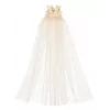 Souza! Chava Tiara Headband su Tiuliniu Šydu ir Auksine Miniatiūrine Karūna