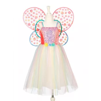 SOUZA! Flora Butterfly Fairy kostiumų rinkinys – suknelė ir sparnai mergaitėms nuo 5 iki 7 metų