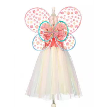 SOUZA! Flora Butterfly Fairy kostiumų rinkinys – suknelė ir sparnai mergaitėms nuo 5 iki 7 metų