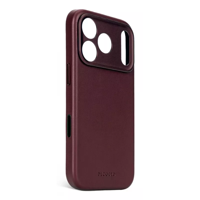 Decoded Leather Backcover, skirta iPhone 17 Pro Max, su MagSafe – Dark Ruby
