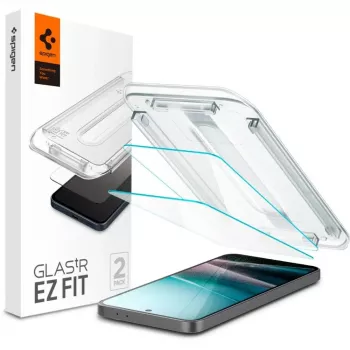 Spigen Glas.tR EZ Fit 2-Pack Grūdinto stiklo ekrano apsauga, skirta Samsung Galaxy A36 5G, skaidri