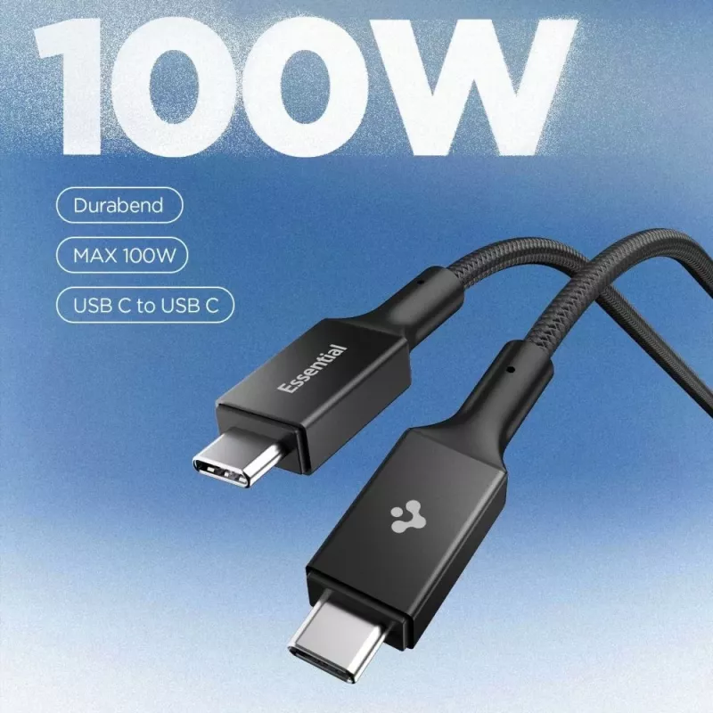 Spigen EB10010CC Essential USB-C į USB-C laidas 100W 1m Juodas