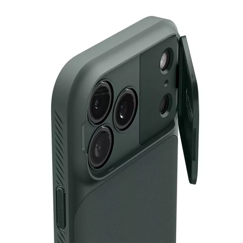 Spigen Optik Armor MagFit dėklas iPhone 17 Pro Max, suderinamas su MagSafe, Abyss Green spalvos (ACS09901)