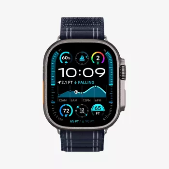 Spigen Lite Fit Woven Nylon Band, skirta Apple Watch 44/45/46/49 mm, tamsiai mėlyna