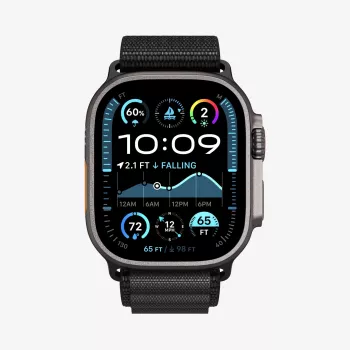 Spigen WBF1 Dirželis Apple Watch 8 / 9 / 10 / 11 / SE / Ultra (44 / 45 / 46 / 49 mm) Juodas