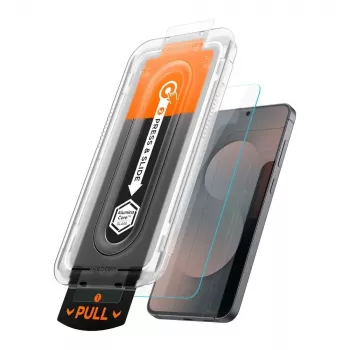 Spigen Glas.tR EZ Fit Pro HD Grūdinto stiklo ekrano apsauga, skirta Samsung Galaxy S25 FE - Skaidri (2 vnt.)