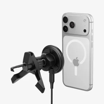 SPIGEN EV15MAQ Essential Magnetic MagSafe Vent Car Mount Wireless Charger 15W Qi2 Black