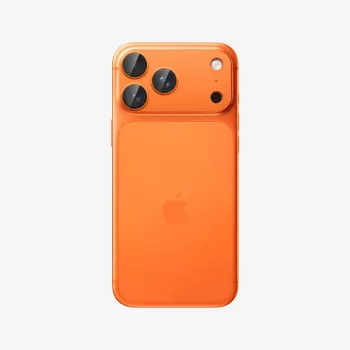 Spigen Optik Pro XL GLAS.TR EZ FIT fotoaparato objektyvų apsauga, skirta Apple iPhone 17 Pro, oranžinė