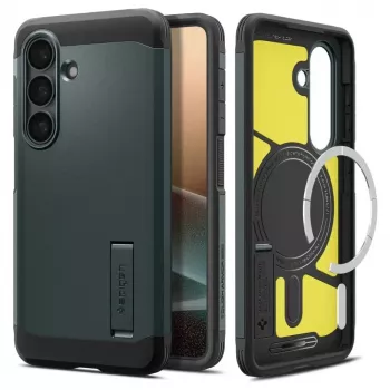 Spigen Tough Armor Mag MagSafe dėklas, skirtas Samsung Galaxy S26+ – Žalias