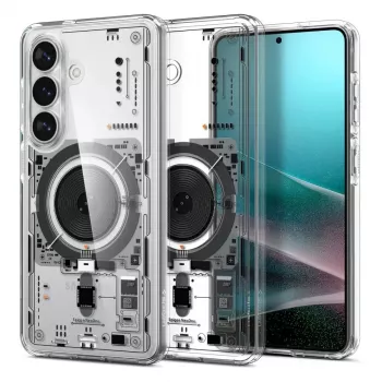 Spigen Ultra Hybrid Mag MagSafe dėklas, skirtas „Samsung Galaxy S26+ Neo One“ – permatomas