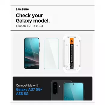 Spigen Glas.tR EZ Fit HD Grūdinto Stiklo Ekrano Apsauga, Samsung Galaxy A36 / A37 5G, Skaidri, 2 Vnt.