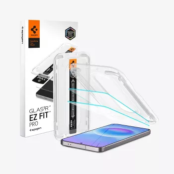 Spigen Glas.tR EZ Fit Pro 2-Pack Grūdinto stiklo ekrano apsauga, skirta Samsung Galaxy A57 5G, skaidri