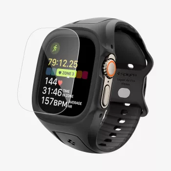 SPIGEN Liquid Air Pro & Tempered Glass Apple Watch Ultra 1 / 2 / 3 (49 mm) Black