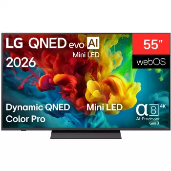 LG 55QNED83B6A 55 colių 4K QNED Smart TV su Mini LED ir α7 Gen5 AI procesoriumi