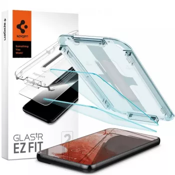 Spigen Glas.tR EZ Fit grūdinto stiklo ekrano apsauga 2 vnt., skirta Samsung Galaxy S22
