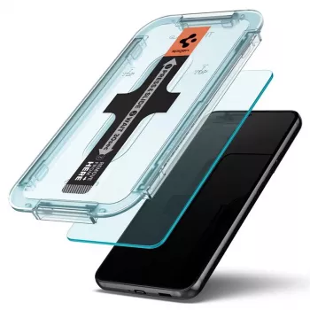 Spigen Glas.tR EZ Fit grūdinto stiklo ekrano apsauga 2 vnt., skirta Samsung Galaxy S22