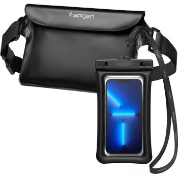 Spigen A621 Universal Waterproof Case & Waist Bag Black
