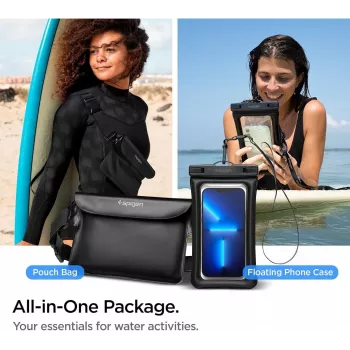 Spigen A621 Universal Waterproof Case & Waist Bag Black