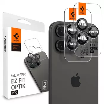 Spigen Optik.TR EZ Fit Camera Protector 2-Pack, iPhone 14 Pro / 14 Pro Max – juoda