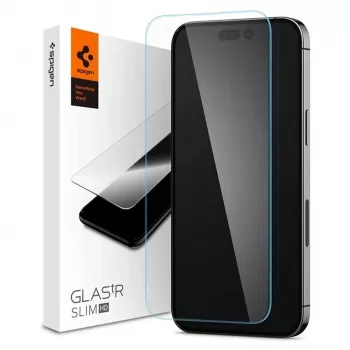 Spigen Glas tR Slim HD Screen Protector, apsauginis stiklas, skirta Apple iPhone 14 Pro Max, grūdintas stiklas, 9H kietumas, atsparus įbrėžimams, skaidrus, 1 vnt.