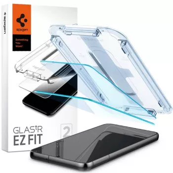 Spigen Glas.tR EZ Fit Grūdinto stiklo apsauginė plėvelė, skirta Samsung Galaxy S23 (2 vnt.) Skaidri