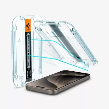 Spigen GLAS.tR EZ FIT 2 vnt. grūdinto stiklo ekrano apsauga, skirta iPhone 15 Pro