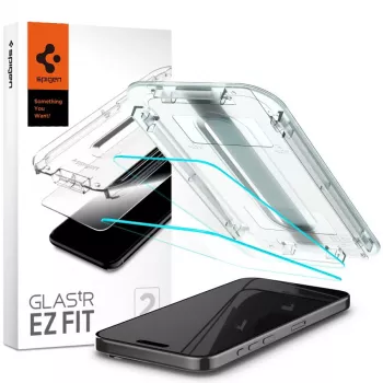 Spigen GLAS.tR EZ FIT 2 vnt. grūdinto stiklo ekrano apsauga, skirta iPhone 15 Pro