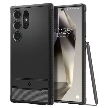 Spigen Rugged Armor Dėklas Samsung Galaxy S24 Ultra – Matinė Juoda