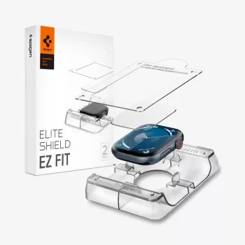 Spigen Elite Shield EZ Fit 2-Pack Hybrid Glass Screen Protector, Apple Watch 10 (46 mm), skaidrus