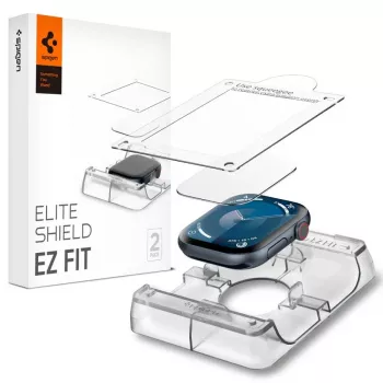 Spigen Elite Shield EZ Fit 2-Pack Hybrid Glass Screen Protector, Apple Watch 10 (46 mm), skaidrus
