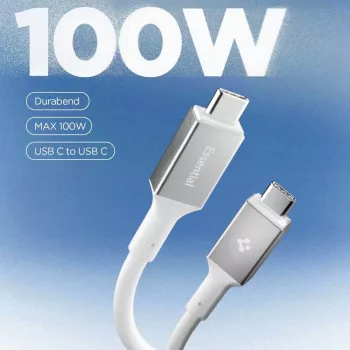 SPIGEN EB10020CC Essential USB-C į USB-C laidas, 100W, 2m, baltas