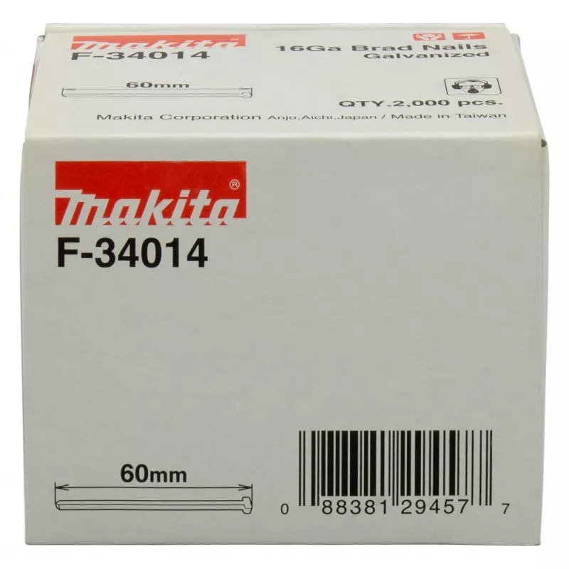 Makita F-34014 Brad Nails 60mm 2000 Pieces Galvanized Steel