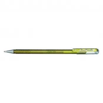 Pentel Hybrid Dual Metallic gelinis rašiklis – auksinis – 1,0 mm – su dangteliu