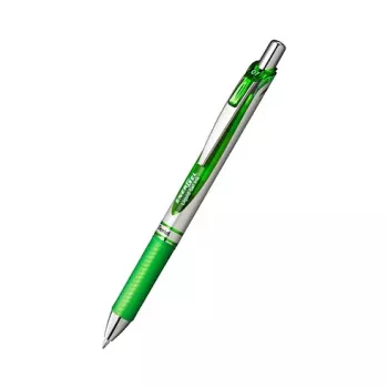 Pentel EnerGel Xm užtraukiamas gelinis rašiklis – žalias – 0,35 mm – sidabriniai akcentai