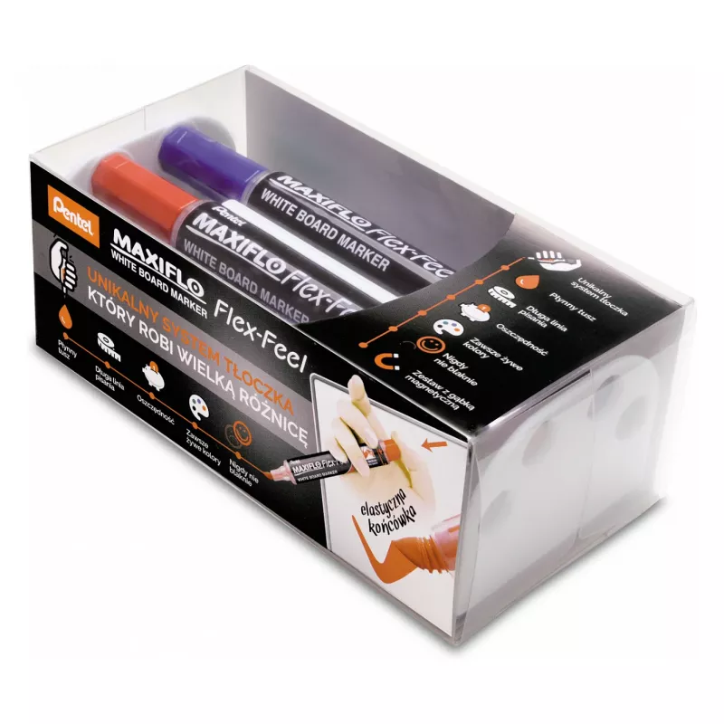 Pentel Maxiflo Flex-Feel Whiteboard Marker MWL5SBF-CX mėlynas