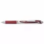Pentel Energel BL77 Automatinis gelio rašiklis - Burgundijos rašalas - 0,7 mm - Sidabrinis segtukas - Apvalus korpusas