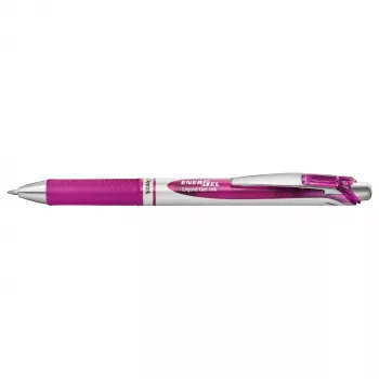 Pentel Energel BL77 įtraukiamas gelinis rašiklis - rašalo spalva: purpurinė - 0,7 mm - vidutinis smaigalys - sidabriniai akcentai