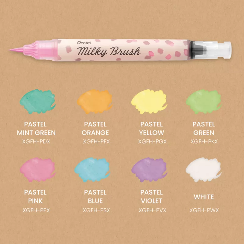 Pentel Milky Brush rašiklis, baltas