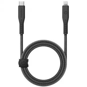 ENERGEA Flow USB-C to Lightning kabelis 1,5 m juodas 60 W 3 A PD greitasis įkrovimas MFi sertifikuotas