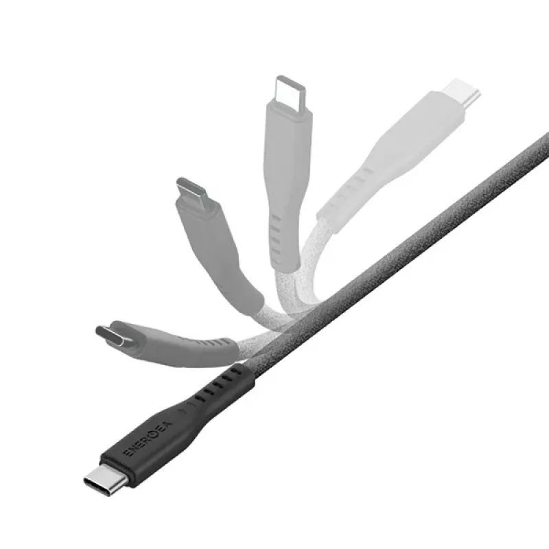 ENERGEA Flow USB-C to Lightning kabelis 1,5 m juodas 60 W 3 A PD greitasis įkrovimas MFi sertifikuotas