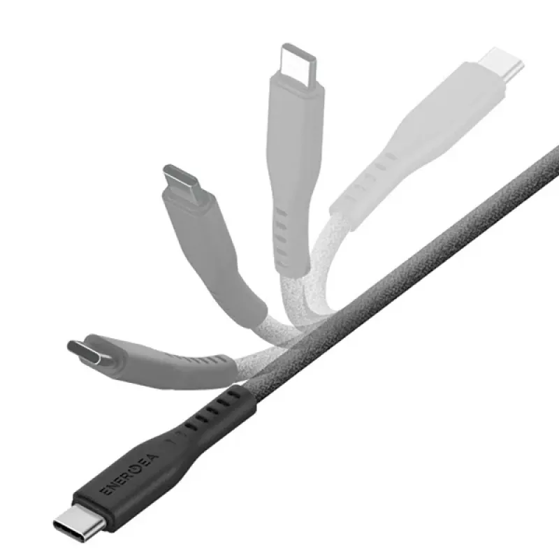 ENERGEA Flow USB-C į USB-C laidas 1,5 m Juodas 240W 5A PD Greitasis Įkrovimas