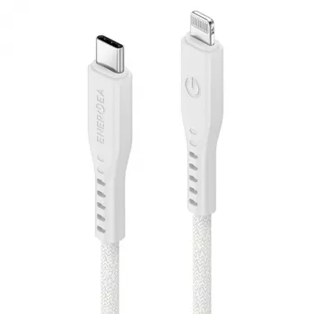 ENERGEA Flow USB-C to Lightning kabelis 1,5 m baltas 60 W 3 A PD greitasis įkrovimas MFi
