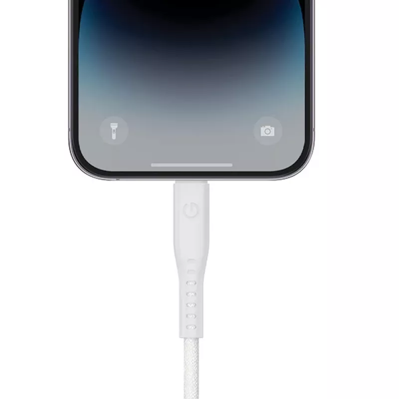 ENERGEA Flow USB-C to Lightning kabelis 1,5 m baltas 60 W 3 A PD greitasis įkrovimas MFi