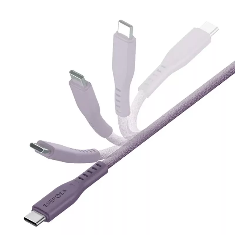 ENERGEA Flow USB-C į USB-C laidas 1,5 m Violetinis 240W 5A PD Greitas įkrovimas